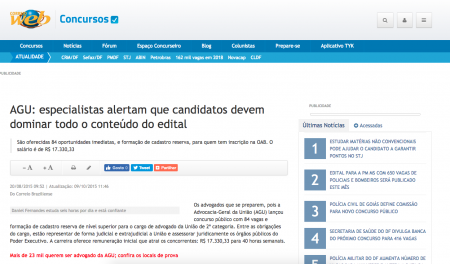 AGU: especialistas alertam que candidatos devem dominar todo o conteúdo do edital