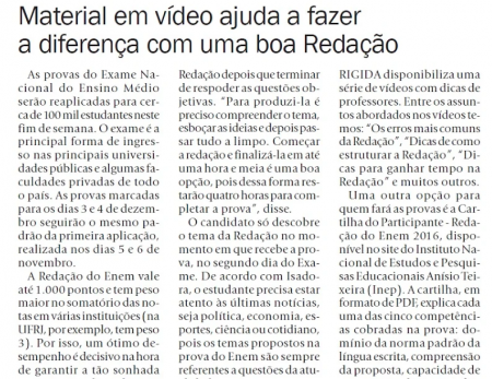Material em vídeo ajuda a fazer a diferença com uma boa Redação
